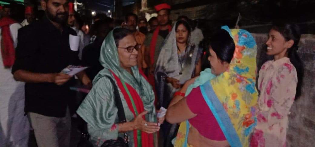 सपा प्रत्याशी ने समर्थन के लिए किया जन संपर्क