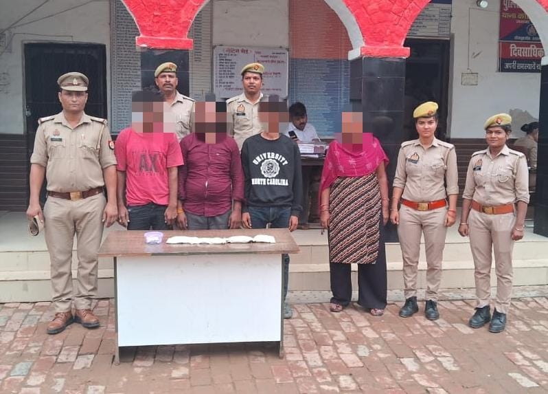 नशीली गोलियों के साथ 03 अभियुक्त व 01 अभियुक्ता गिरफ्तार